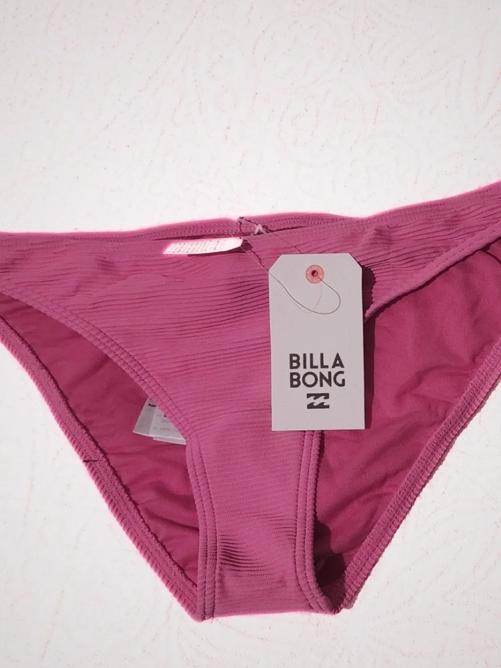 Billabong Ribbed Tie-Front Bikini Set in Mauve Pink Size XLARGE JUNIORS GIRLS
